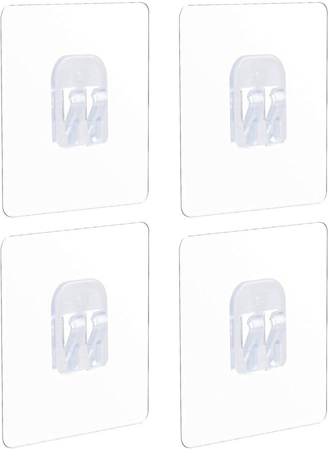 Taslibra Self Adhesive Sticker Wall Hook for Bathroom Wall Self Corner Shelves, Transparent (Pack of 8) - Image 1